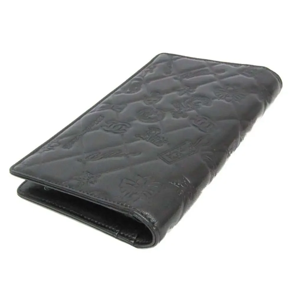 CHANEL Authentic Black Leather Wallet